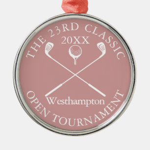 Golf Tournament Classic Event Dusty Rose Award Metal Tree Decoration