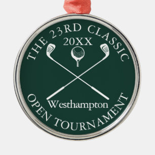 Golf Tournament Classic Event Emerald Green Award Metal Tree Decoration