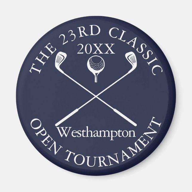 Golf Tournament Classic Event Navy Blue Magnet (Front)
