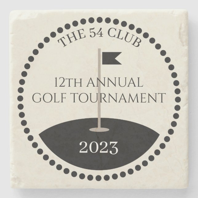 Golf Tournament Club Name Stone Coaster (Front)