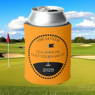 Golf Tournament Club Name Sunset Gold Can Cooler