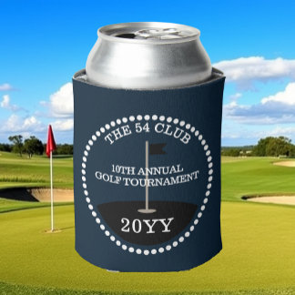 Golf Tournament Club Name Year Blue Can Cooler