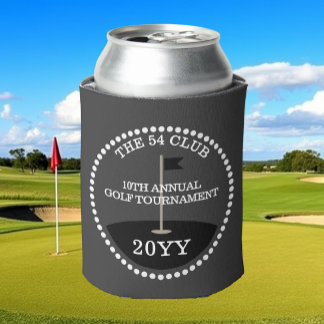 Golf Tournament Club Name Year Grey Can Cooler