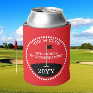 Golf Tournament Club Name Year Red Can Cooler