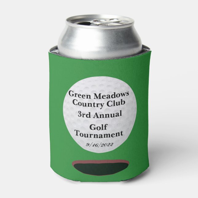 Golf Tournament Country Club Charity Can Cooler (Can Front)