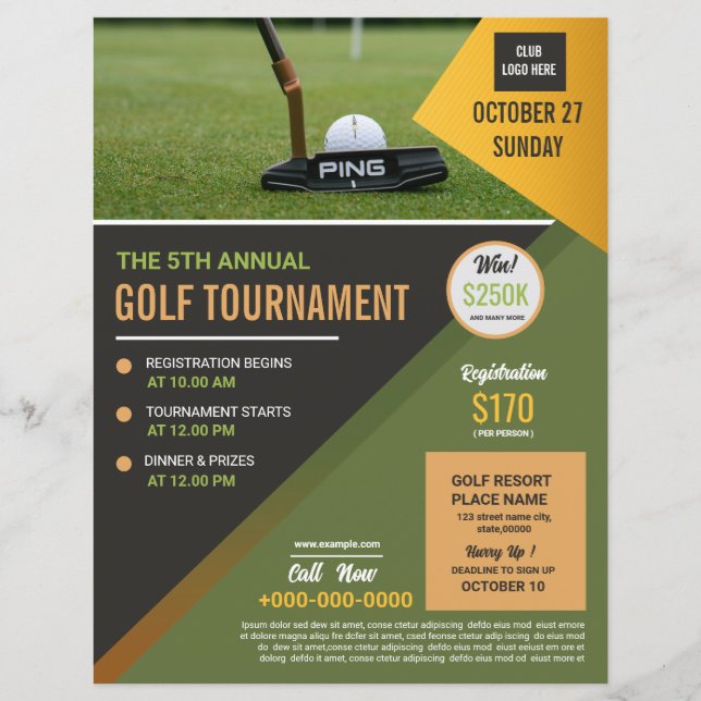 Golf Tournament Flyer Template (Front)