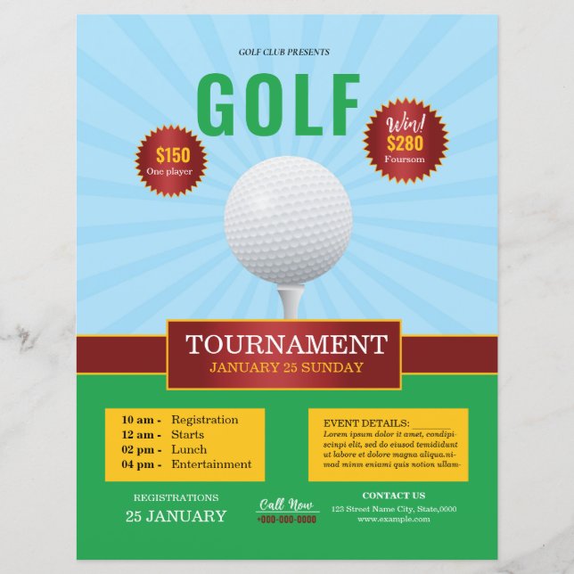 Golf Tournament Flyer Template (Front)