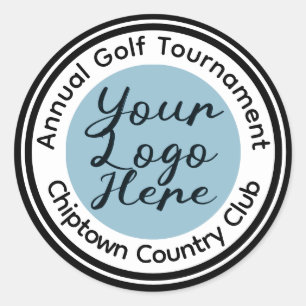 Golf tournament or event custom logo personalised classic round sticker