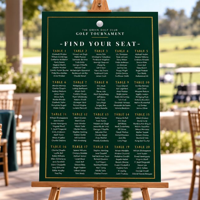 Golf Tournament Seating Chart Sign (Creator Uploaded)
