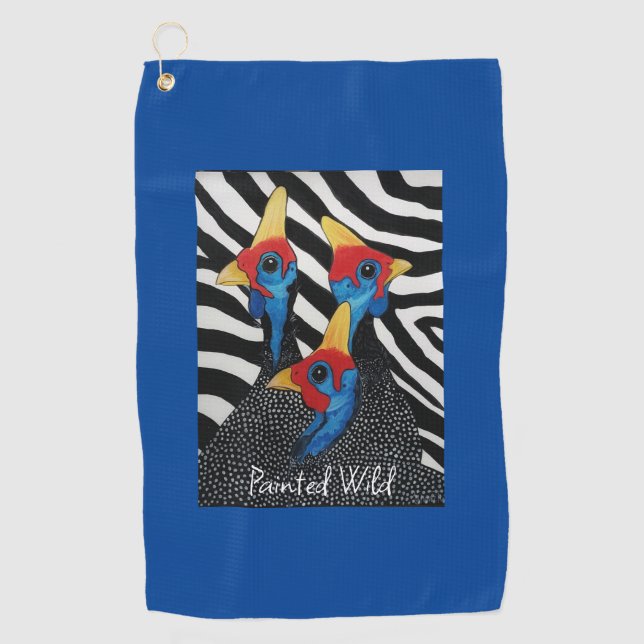Golf Towel Guinea Fowl Painted Wild (Front)