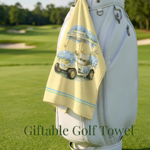 Golf Towel   Hydrangea Floral Fairway Gift