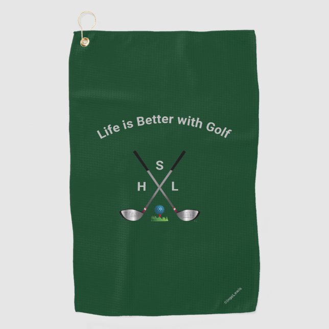 Golf Towel Personalised Monogram - Retired Quote (Front)