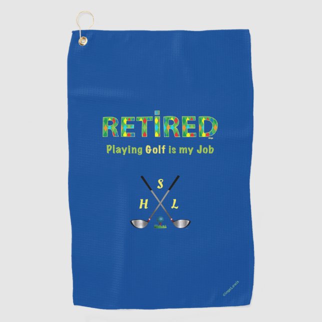 Golf Towel Personalised Monogram - Retired Quote (Front)