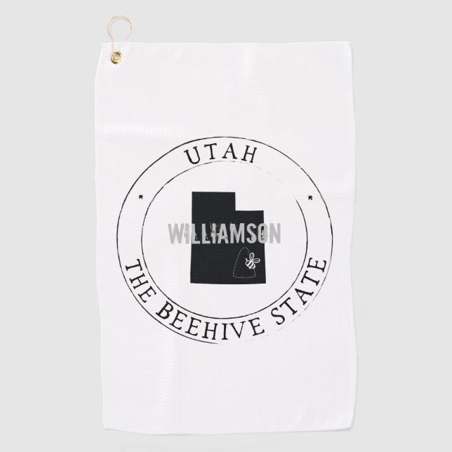 Golf Towel State Personalised Utah (Front)