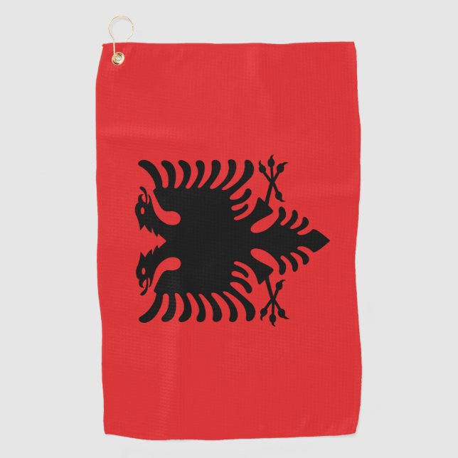 Golf Towel with flag of Albania (Front)