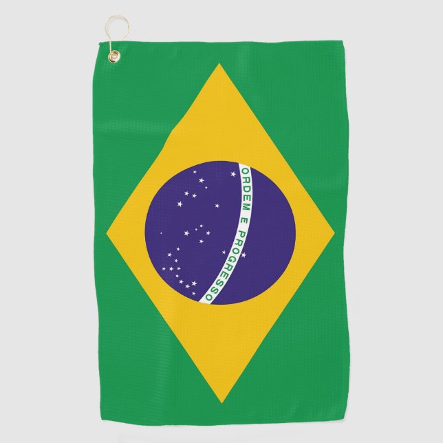 Golf Towel with flag of Brazil (Front)