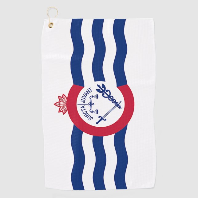 Golf Towel with flag of Cincinnati City, USA (Front)