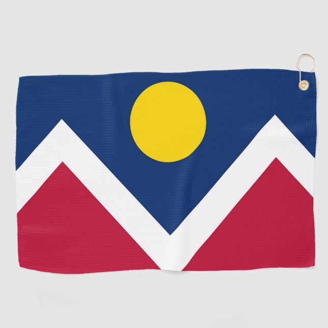 Golf Towel with flag of Denver, Colorado, USA (Horizontal)