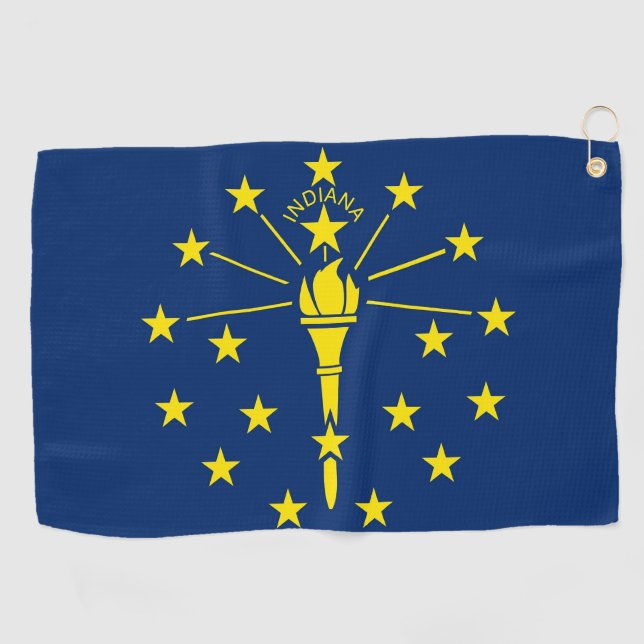 Golf Towel with flag of Indiana, USA (Horizontal)