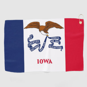 Golf Towel with flag of Iowa, USA