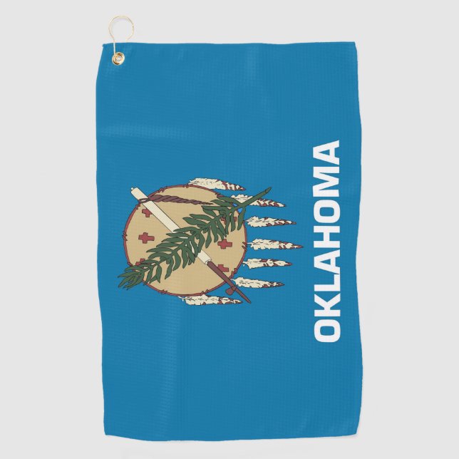Golf Towel with flag of Oklahoma, USA (Front)