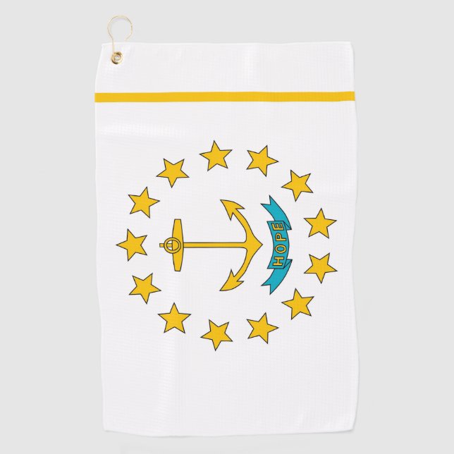 Golf Towel with flag of Rhode Island, USA (Front)