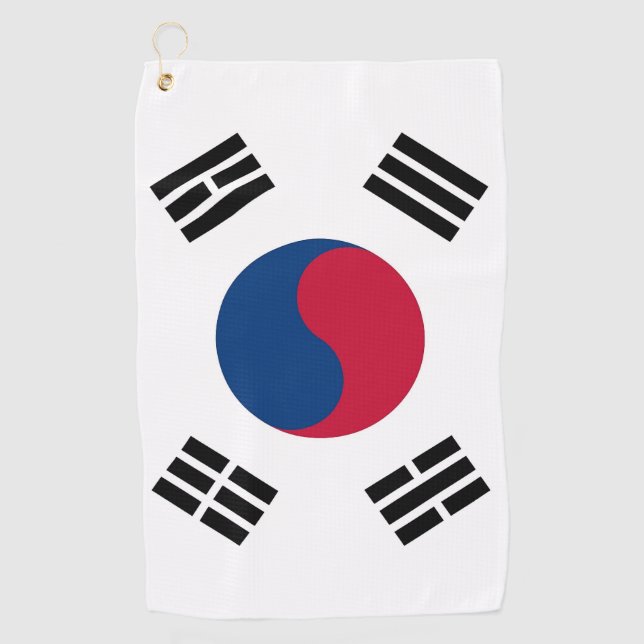 Golf Towel with flag of South Korea (Front)