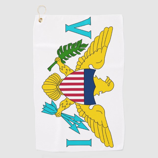 Golf Towel with flag of Virgin Islands (Front)