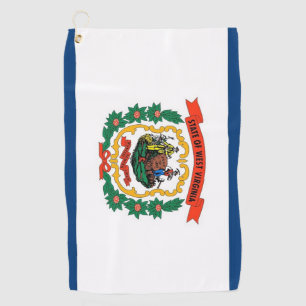Golf Towel with flag of West Virginia State, USA