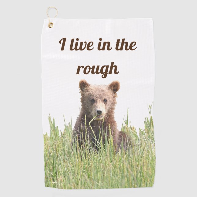 Golf Towel with grizzly bear cub (Front)