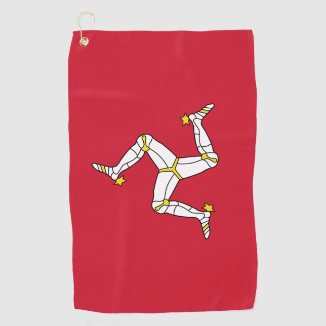 Golf Towel with Isle of Man flag, United Kingdom (Front)