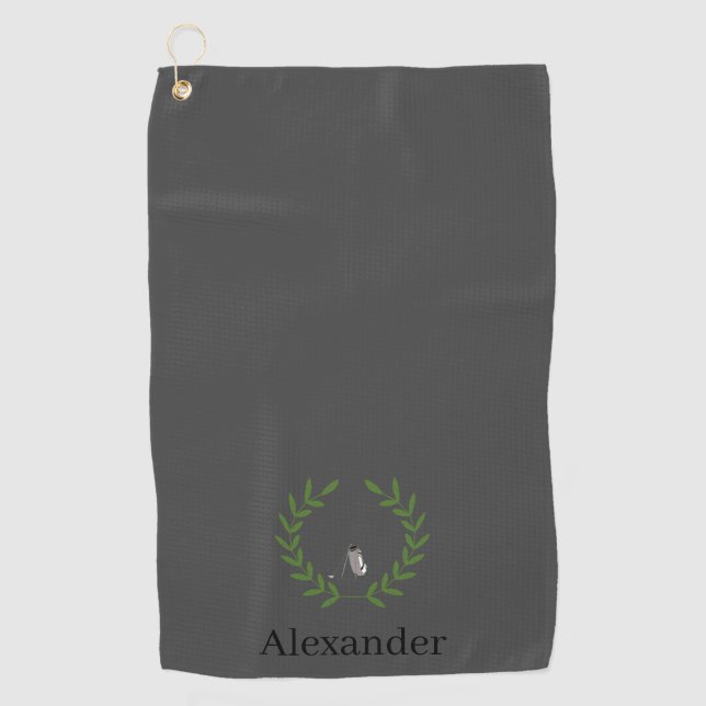 Golf Towel with Laurel Wreath and Golf Bag (Front)