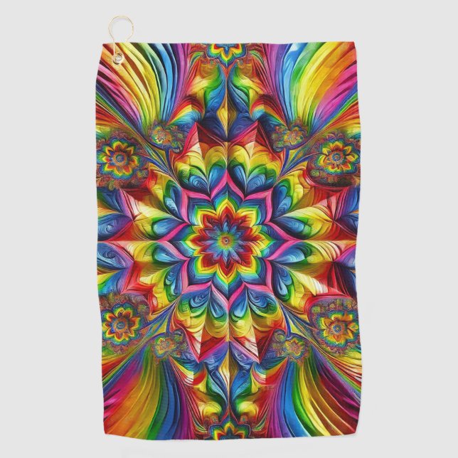 Golf Towel with LGBTQ Colours (Front)