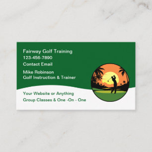 Golf Trainer And Classes Modern Business Cards