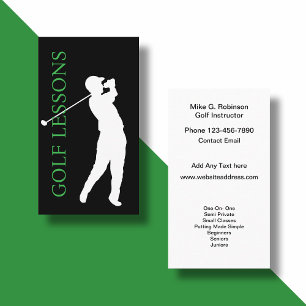 Golf Training Instructor Classes Business Card