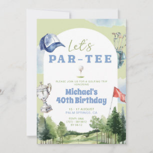 Golf Trip Birthday Weekend Itinerary Invitation