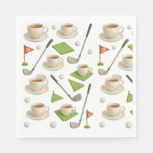 Golf tron and coffee with flag napkin
