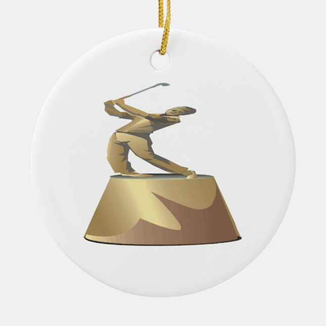 Golf Trophy Ceramic Tree Decoration (Front)