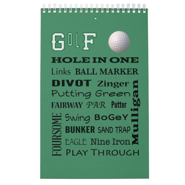 GOLF typography 2023 Hanging Wall Calendar (Cover)