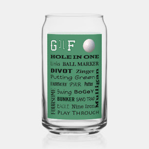 GOLF Typography  Can Glass