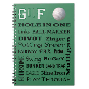 GOLF typography Notebook