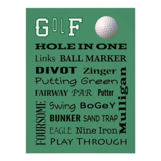 GOLF typography Photo Print (Front)