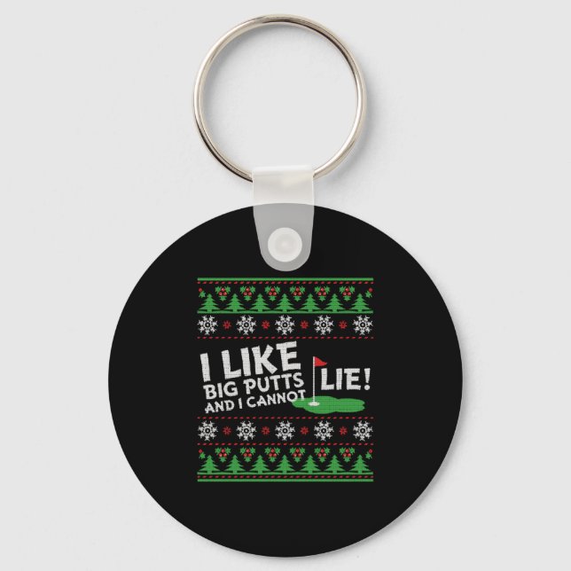 Golf Ugly Christmas Key Ring (Front)
