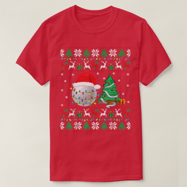 Golf Ugly Christmas Sweater Golf Player Xmas Light (Design Front)