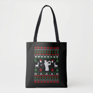 Golf Ugly Christmas Sweater Tote Bag