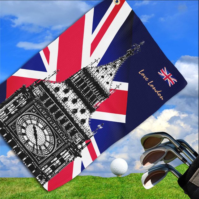 Golf UK & British Flag, Big Ben, London Union Jack Towel (Creator Uploaded)