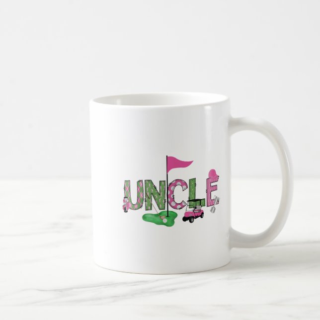 Golf Uncle Nk Hole In One Golf 1st Birthday Girl  Coffee Mug (Right)