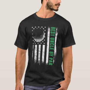 Golf Usa American Flag Best Uncle By Par T-Shirt
