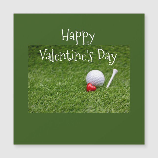 Golf Valentine Card golf ball and tee with love (Front)
