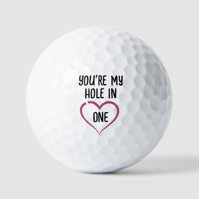 Golf Valentines Day Gifts For Golfer Love Couple Golf Balls (Front)